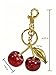 LICZINOIZO Adorable Cherry Keychain for Purses - Cute Leather Bag Charm for Women, Fashion Keyring Accessory for Handbags, Car Keys & More