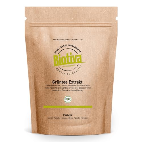 Extracto de té verde en polvo, 100 g, 30% polifenoles y 15% EGCG, altamente concentrado, 100% puro, sin aditivos, uso versátil Biotiva