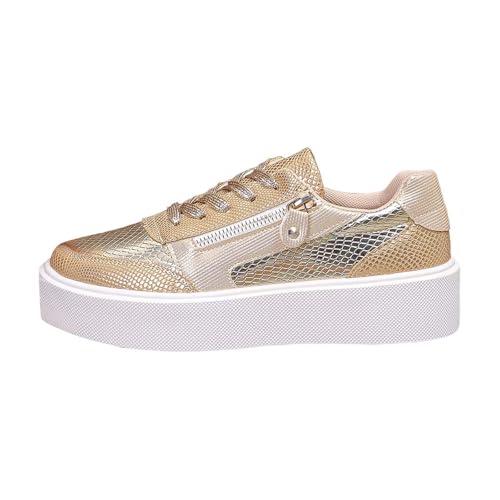 Zapatos con purpurina para mujer, zapatillas de deporte para mujer, color rosa, verde y verde, zapatos rojos con purpurina, color amarillo, carnaval o para caminar, plataforma, 70, rosa, 36 80