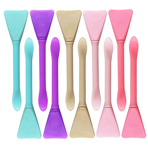 10PCS Silicone Face Mask Brushes Makeup Spatula Face Mask Applicator Skincare Spatula Lotion Spatula Face Cream Applicator Spa Makeup Tools for Facial Skin Care DIY Mask Mixing and Sampling Tool
