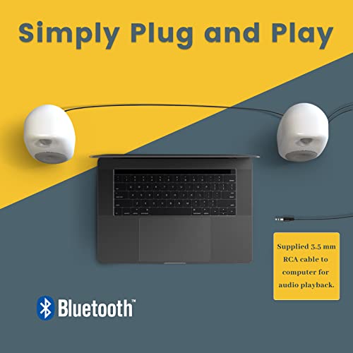 Bestisan Powered Bookshelf Speakers, 50W Bluetooth Computer Gaming Speakers For Pc/Desktop/Laptop/Tv/Record Palyer/Turntable, Rca/Optical Inputs, (Pair, Remote Control, White) #TOP2