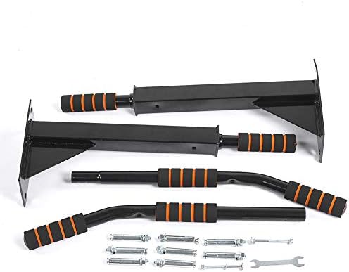 Greensen Wall Mounted Pull Up Bar, Exercise Ceiling Wall Mount Fitness Bar, Multi-Grip Chin Up Bar with 6 Foam Handles, Chin-up Body-bulding Exercise Fitness Gym Home (Maximum Load 100kg)