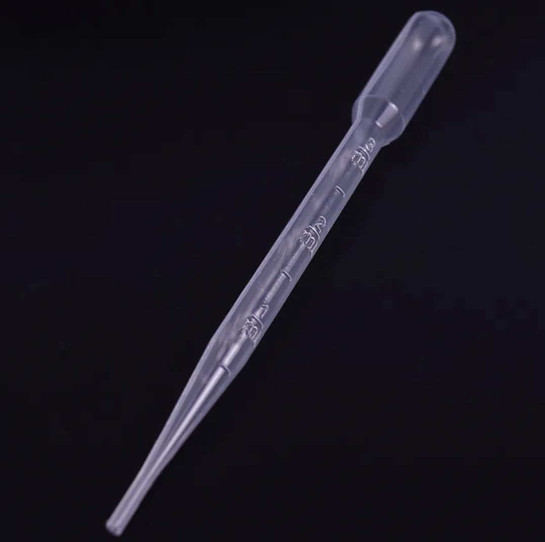 10 Pack 3ml Graduated Plastic Transfer Pipettes for Lip Gloss, Scientific Labs, Dispensing, Measuring Liquids, Feeding Pets, Oil or Glue Applicator