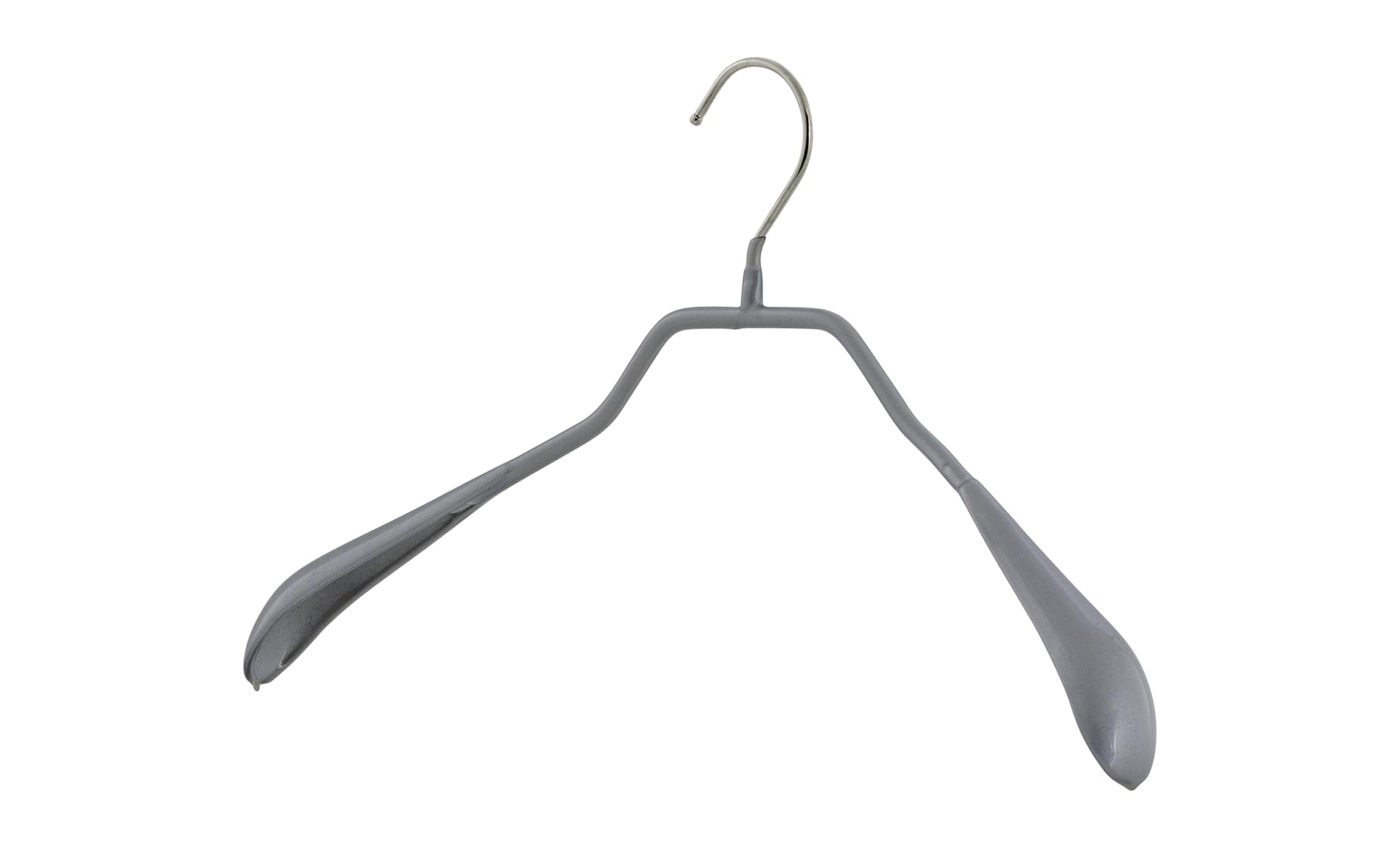 MAWA Lot de 25 cintres en métal moulé - Idéal pour Manteaux, Vestes, Blazers et Costumes - Crochet Rotatif à 360° - Revêtement antidérapant - 42 cm - Argenté