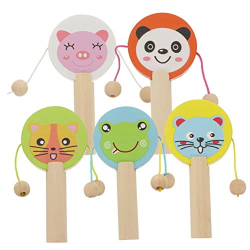 VICASKY 5Pcs Wooden Rattle Instrument Musical Orff for Aged Lightweight Educational Present for Indoor and Outdoor Play for Christmas and Birthdays