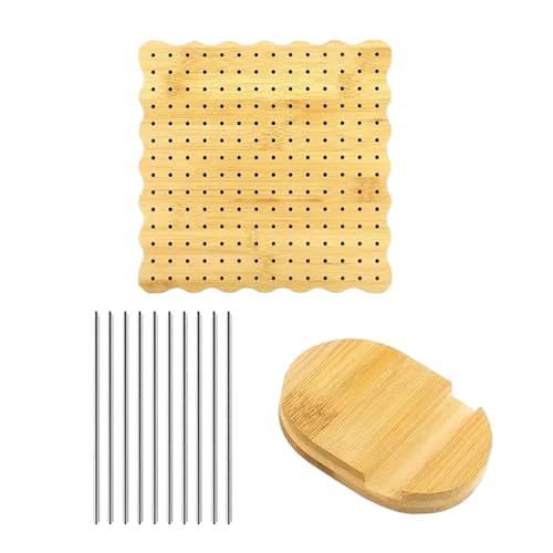 Crochet Blocking Board ard, Wooden Knitting Mat, Crochet Blocking Kit, Blocking Board for Crochet, Knitting Blocking Board with Pins, Stainless Steel Pin Crochet Board for Grandmothers, Mothers