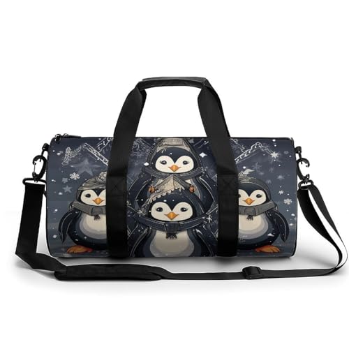 Sac de sport en toile pour le yoga et le weekend motif pingouins