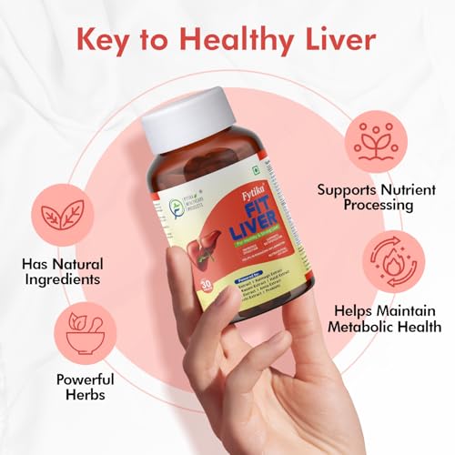 Image of Fytika Fit Liver Tablets Herbal Liver Support Supplement with Milk Thistle Kalmegh Kutaki Kasani Haldi for Daily Detox Digestion Wellness | Liver Care Supplement for Men Women 270 Tablets Pack of 9