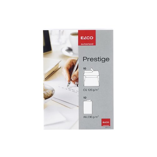 Preisvergleich Produktbild Elco 89301.10 Karten und Umschläge C6 elegantes Sortiment für Korrespondenzen mit der persönlichen Note, weiß