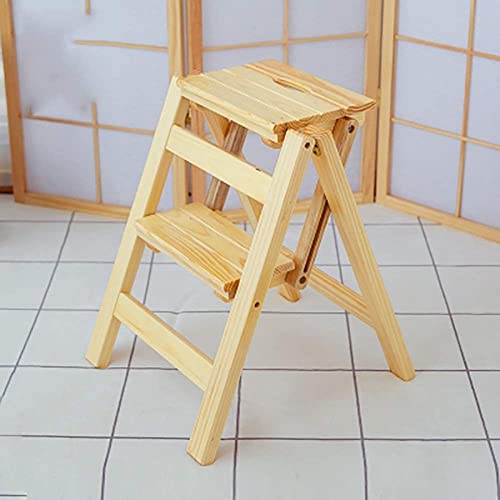 SZITW Taburete Plegable de Madera de 2 escalones portátil con Escalera Asiento versátil