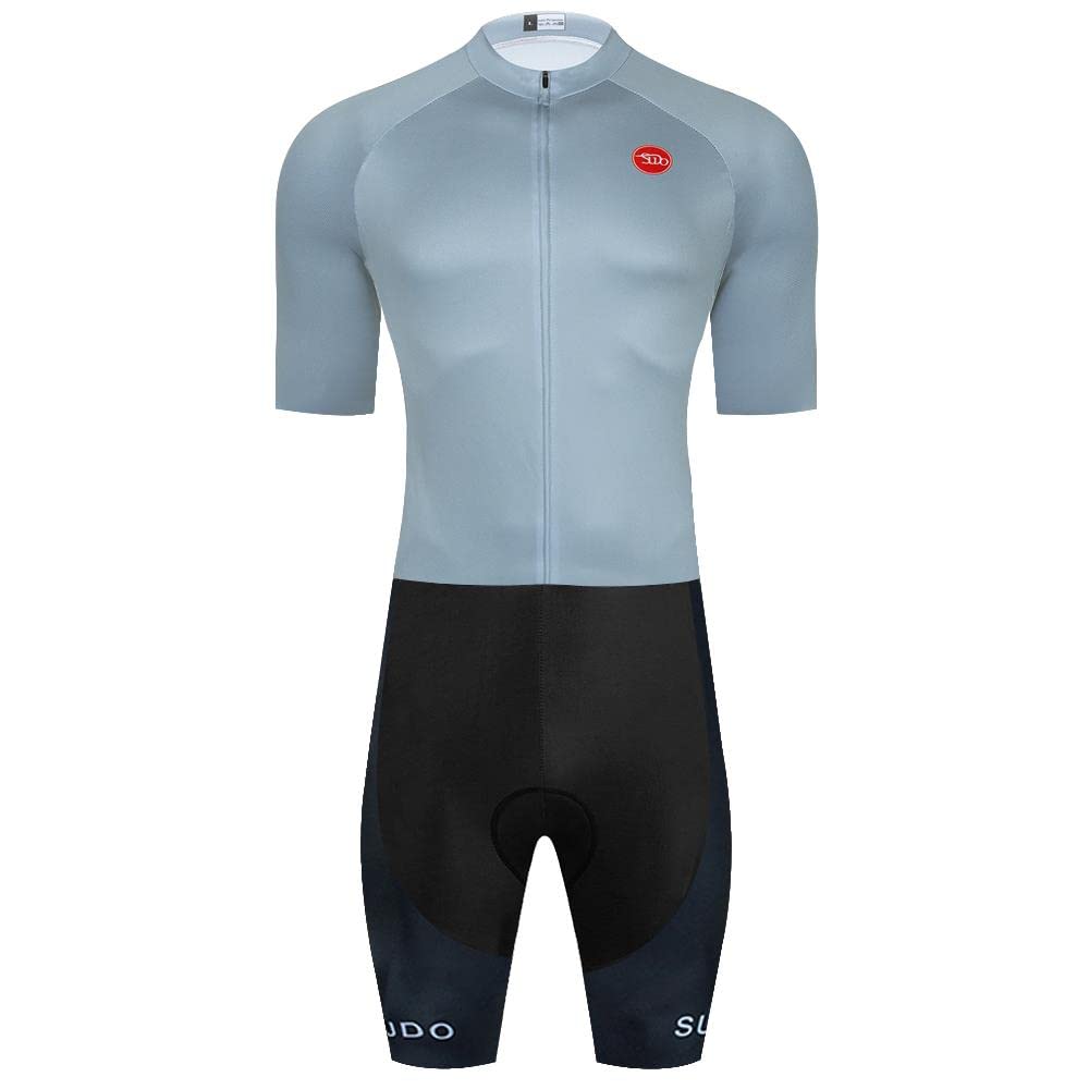 Men's Cycling Jersey Set Skinsuit One Piece Bike Shirts Triathlon Suit Bicycle Shorts with Gel Padded