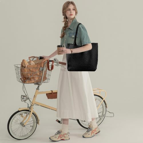 Image of JINMANXUE Fashion Woven Bag Shopper Bag Travel Handbags and Purses Women Tote Bag Large Capacity Shoulder Bags