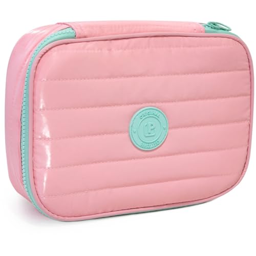 Estojo Escolar, Box Puffer, com Divisória, Rosa Pastel, Polibras