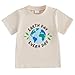 Kids Toddler Little Boys Girls Earth Day Shirt Short Sleeve Funny Letters Print Planet T-Shirt Top (Beige Earth Day Every Day, 3-4 Years)