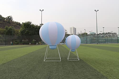 Sayok 5Ft Half Hot Air Balloon Decorations Inflatable Party Balloon With Standing Frame For Birthday Party, Whole Set Inflatable Hanging Balloon For Babies Shower Decoration/Nursery/Event (Blue&White) #TOP4