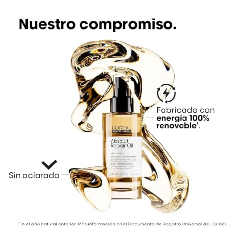 Miniatura 11 de L Oréal Professionnel, Aceite 10-En-1 Oil, Tratamiento Reconstructor Para Cabello Seco Y Dañado, Hidrata, Repara Y Protege El Cabello, Tacto Ligero Y Suave, Absolut Repair, 90ml