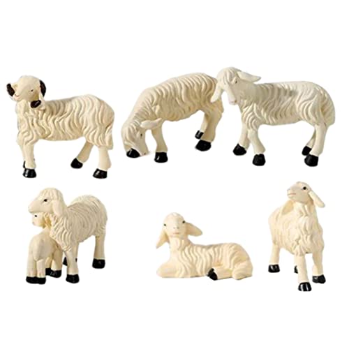 Kuyyfds Resin Sheep Ornaments Artificial Miniature Lamb Statue Landscape Garden Scenery Figurine Novelty Decorations #TOP3