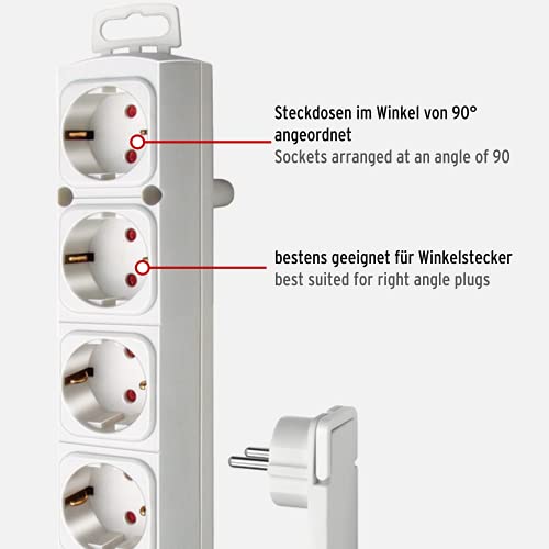 Brennenstuhl 1153120100 Comfort-Line Plus, Stekkerdoos, 4-Voudig (Met Platte Stekker, Schakelaar, 2 M Kabel En Extra… - Image 3
