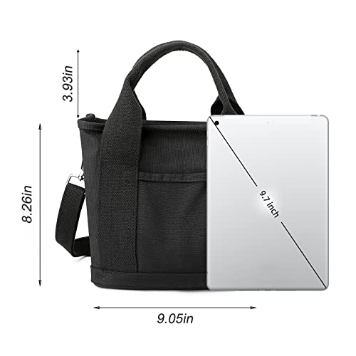 Yaopeing Small Canvas Tote Bag,Mini Stylish Satchel Bag,Fashion Tote Handbag Hobo Bag Shoulder Bag Crossbody Bags For Women,Black #TOP2
