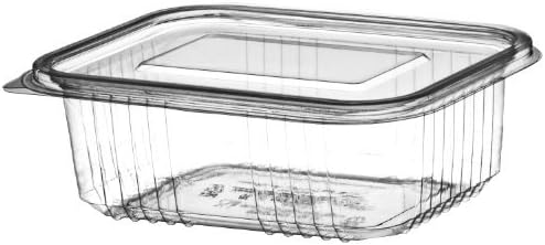 20 x Plastic Hinged Food Salad Containers 500cc also Ideal for Fruit or Cake Display