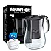 AQUAPHOR Onyx Black Water Filter Jug - Counter Top Design with 4.2L Capacity, 3 X MAXFOR+ Filters Included Reduces Limescale Chlorine & Microplastics Perfect for Families, Premium Quality Glass Effect