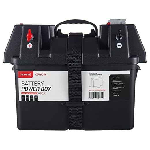 Accurat Outdoor Batteriebox - 12V, 100 Ah, Zigarettenanzünder, USB, Schutzschalter, LED Anzeige - Power Box, Batteriekasten für Aussenboarder, Schlauchboot Elektromotor, Bootsmotor