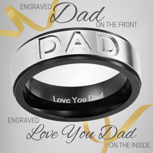 Willis Judd Men's Dad Titanium 7Mm Ring Engraved Love You Dad With Gift Pouch #TOP2