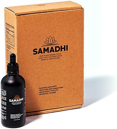 Samadhi Tonic – Plant-Based Tonic Made with 9 Superfoods, Herbs & Adaptogens (Shilajit Resin, Chaga Mushroom, Rosehip, Black Currant, Elecampane Root & More); Boosts Immunity & Enhances Vitality