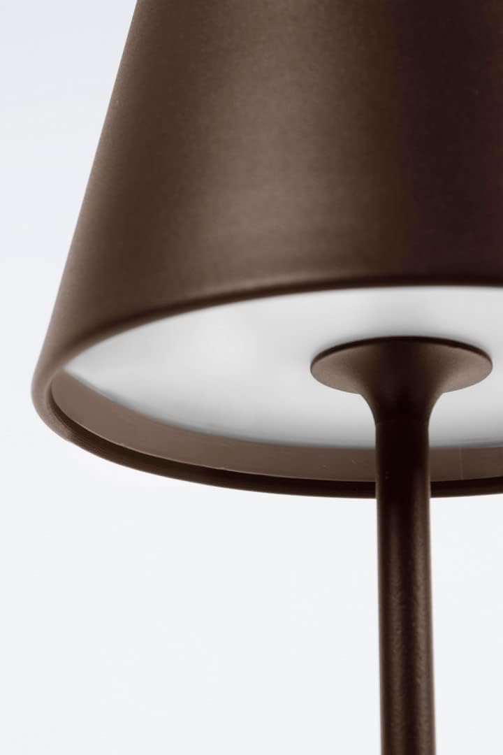 SMART-J Lampada Ricaricabile LED da Tavolo Easy Circle – 3 Temperature di Luce, 6 Ore di Autonomia, Design Moderno, Interruttore Touch, USB Ricaricabile (Caffè)
