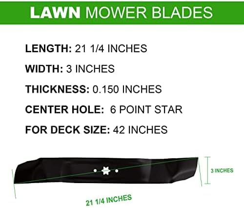 Miniatura 2 de Juego de cuchillas de mulching para MTD 742-0616 942-0616 942-04087 742-04087 942-04126 742-04126 Toro 112-0315 490-110-C109 490-111 0-C12 2