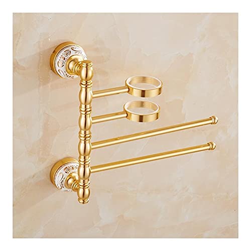 Porte-serviettes mural LiChA avec barres rotatives à 360 degrés pour salle de bain