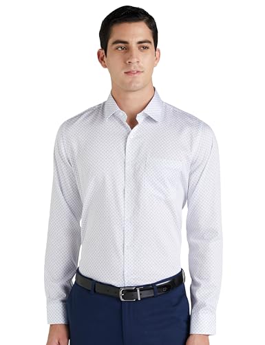 Image of Van Heusen Formal Printed Shirt for Men| Premium Cotton| Full Sleeves| Slim Fit |Breathable Fabric