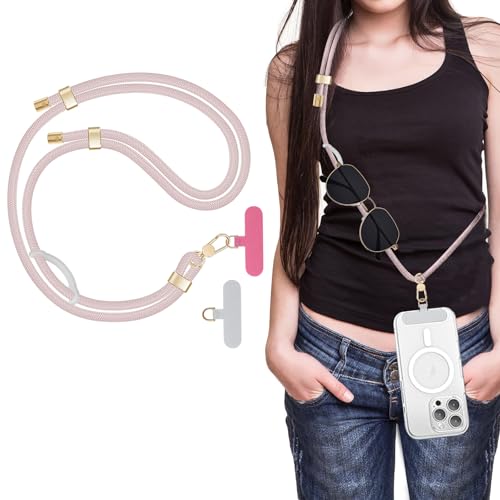 Verstellbar Handykette Universal zu Armen, Stabil Trageband Handykette mit 2 Universellen Patches, Handyband für Outdoor, Reise, Phone Lanyard mit Robuste Haken Kompatibel mit Alle Smartphones