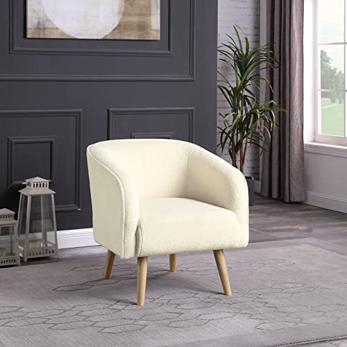 Homepop Modern Swoop Accent Chair, Cream #TOP1