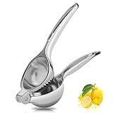 Wonnell Zitronenpresse Manuelle Fruchtsaftpresse aus Edelstahl,Limettenpresse Zitruspresse Orangensaft für Wassermelone, Zitrone, Pfirsich, Mango und andere Früchte,Robust und Langlebig