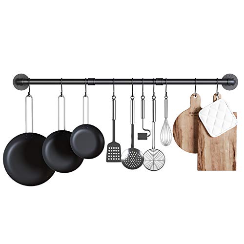 AcornFort® K-173 - Soporte de pared (hierro macizo, 10 ganchos, 120 cm)