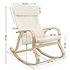 SONGMICS LYY30M LYY30M-Sillón Mecedora, Color Beige, Algodón, 65 x 90 x 98 cm #2