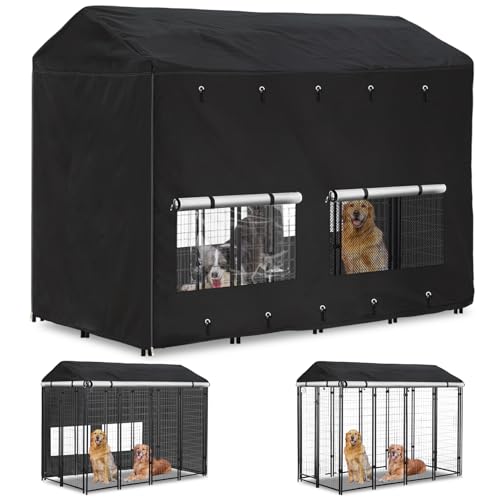 image for Hadisi Outdoor Dog Kennel Cover 8'Dx4'Wx6'H Full Coverage Windproof An