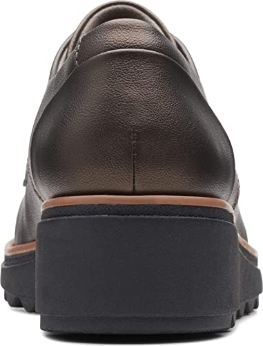 Clarks Women's Sharon Noel Oxford, Antique Bronze Synthetic, 9.5 #TOP3