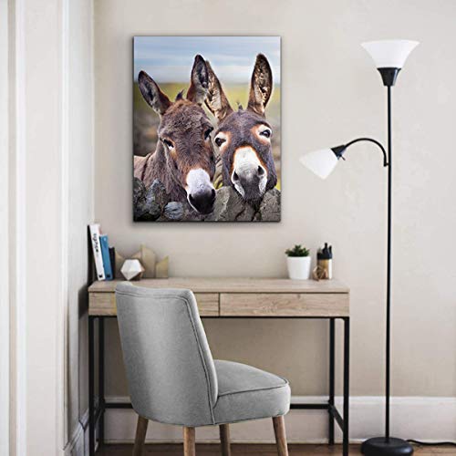 Vantboo Farmhouse Donkey Canvas Prints Wall Art Paintings Home Rustic Funny Farm Animal Decor Artworks Pictures For Animals Living Room Bedroom Bathroom Decoration Ready To Hang 16X20 Inches #TOP1