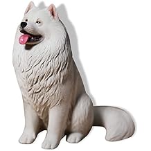 JXK MMOS X Standing Samoyed Dog Statue with A Cute Tongue, White Dog with Intricate Textures, Gift for Pet Lovers