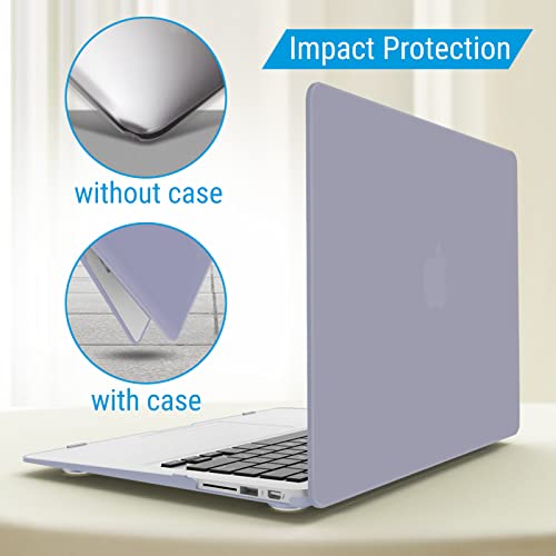 IBENZER Compatible with Old Version MacBook Air 13 Inch Case (2010-2017 Release). Models: A1466 / A1369, Plastic Hard Shell Case with Keyboard Cover for Mac Air 13, Lavender Grey, A13LVGY+1 by IBENZER - Image 8