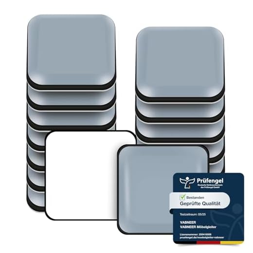 Texxor Knieschützer Kniepolster für Bund- und Latzhosen 4 VABNEER Möbelgleiter, 16 Stück PTFE Teflon Quadrat Selbstklebende Möbelschieber, Möbel Bewegen Pads zum Bewegen Schwerer Möbel (Quadrat, 40x40mm)
