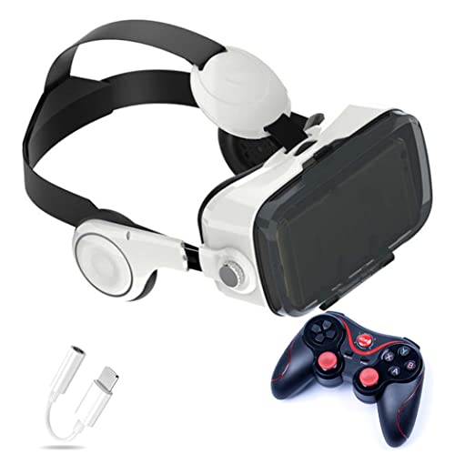 JYMYGS Lunette 3D VR, Casque de Réalité Virtuelle, Casque VR, Contrôleur Bluetooth Smartphone pour iPhone 13 Pro Max/13 Pro/13/12/11, pour Samsung Galaxy S21, Huawei, Xiaomi séries