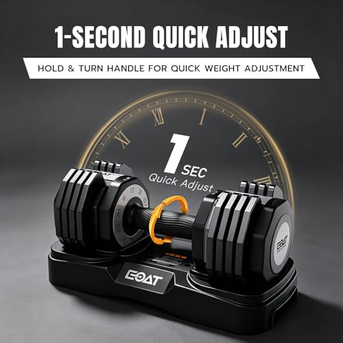EOAT 22/33 lbs Pair/Single Adjustable Dumbbells Set,Premium Quick Adjust(33LB Single Black) by EOAT - Used condition - Image 3