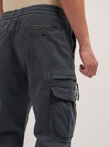 Image of Men's Navy Slim Fit Casual Cargo