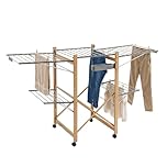 Mottiwood Stendibiancheria Pieghevole XXL, 4 Ali Laterali, Maxi Stendino Richiudibile e Salvaspazio, 25Kg Bucato, Stendi Biancheria Interno ed Esterno, 176 x 60 x 104 h cm, 4 Ruote Girevoli