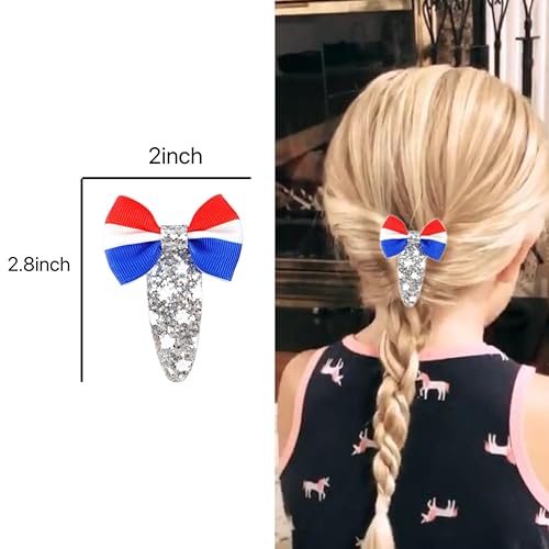 Pinzas de cabello patrióticas 6 piezas para niñas miniatura 7