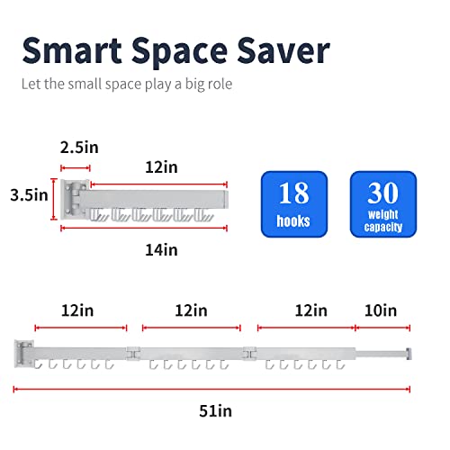 Besthls Wall Mounted Portable Clothes Drying Rack With Space Saver Clothes Hangers Design Universal For Balcony Mudroom Bedroom Kitchen Foldable Laundry Rack (3-Pole White) #TOP1