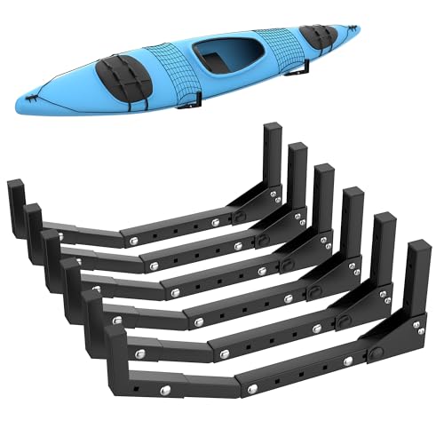 WALMANN Kayak Storage Rack, Wall Mount Kayak Holder for Garage, 3 Kayaks
